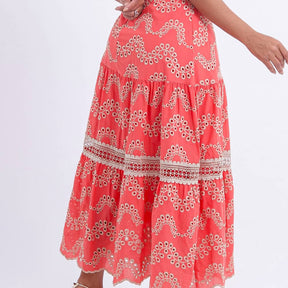 Vestido Feminino Bordado Coral Rosana - FL03