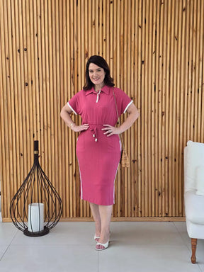 VESTIDO COMFY COM VIVO ROSA