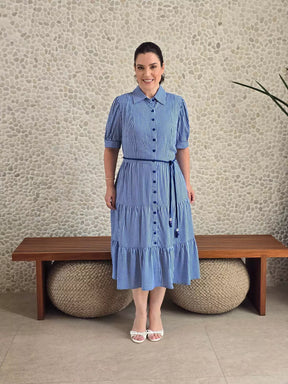 CHEMISE COM MARIAS AZUL