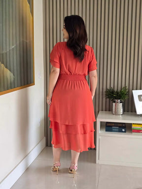 VESTIDO BORDADO COM CAMADAS