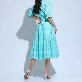 Conjunto Feminino Richelieu 3D Menta Bordado Luma - FL33