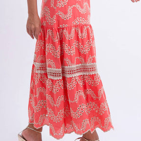 Vestido Feminino Bordado Coral Rosana - FL03