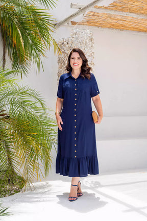 CHEMISE COM RECORTES E BABADO